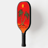 Palm Trees Beach Blazing Sun Pickleball Schläger (Links)