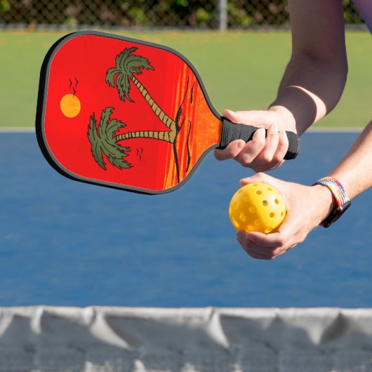 Palm Trees Beach Blazing Sun Pickleball Schläger (InSitu)