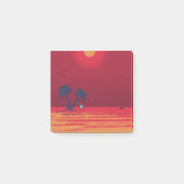 Palm Trees Beach Blazing Sunset Post-it Klebezettel (Vorderseite)