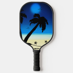 Palm Trees Beach Blue D Pickleball Schläger