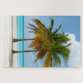 Palm Trees Beach Blue Sea Sky Sonntag Puzzle (Horizontal)