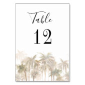 Palm Trees Beach Custom Wedding Tischnummer (Vorderseite)