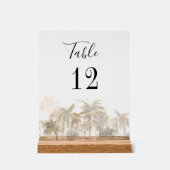 Palm Trees Beach Custom Wedding Tischnummer Acrylschild (Vorderseite)