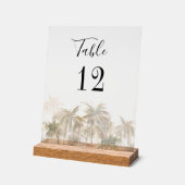 Palm Trees Beach Custom Wedding Tischnummer Acrylschild (Winkel)