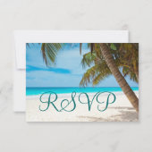 Palm Trees Beach Hochzeit in Urlaubsort RSVP Cards (Rückseite)