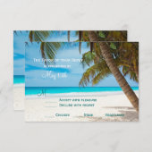 Palm Trees Beach Hochzeit in Urlaubsort RSVP Cards (Vorne/Hinten)