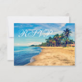 Palm Trees Beach Hochzeit in Urlaubsort RSVP Cards (Rückseite)