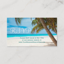 Palm Trees Beach Hochzeit in Urlaubsort RSVP Cards