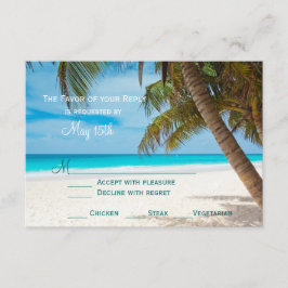 Palm Trees Beach Hochzeit in Urlaubsort RSVP Cards Karte