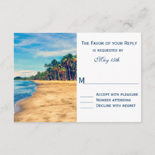 Palm Trees Beach Hochzeit in Urlaubsort RSVP Cards Karte