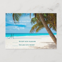 Palm Trees Beach Hochzeit in Urlaubsort RSVP Cards Karte