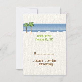 Palm Trees Beach Hochzeiten RSVP Cards Karte
