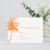 Palm Trees Beach Hochzeitskarten RSVP Karte (Stehend Vorderseite)