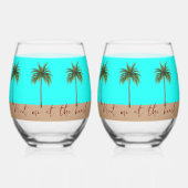 Palm Trees Beach Leben Stemless Weingläser Weinglas Ohne Stiel (Vorderseite)