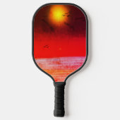 Palm Trees Beach Lila C Pickleball Schläger (Rückseite)