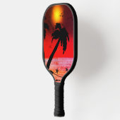 Palm Trees Beach Lila C Pickleball Schläger (Links)