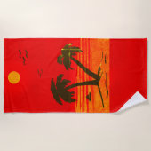 Palm Trees Beach! Orange Beach Handtuch (Vorderseite)