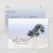 Palm Trees Beach Paradise Wedding RSVP Karten (Vorne/Hinten)