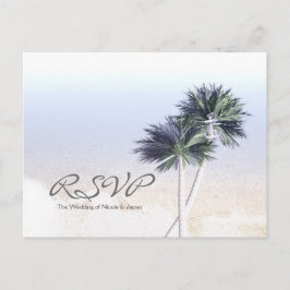 Palm Trees Beach Paradise Wedding RSVP Karten