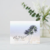 Palm Trees Beach Paradise Wedding RSVP Karten (Stehend Vorderseite)