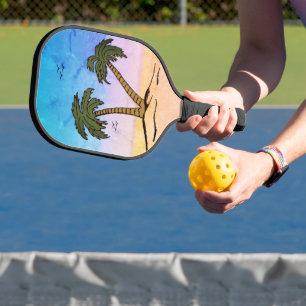 Palm Trees Beach Pickleball Schläger