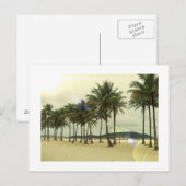 Palm Trees Beach Postcard Postkarte (Vorne/Hinten)