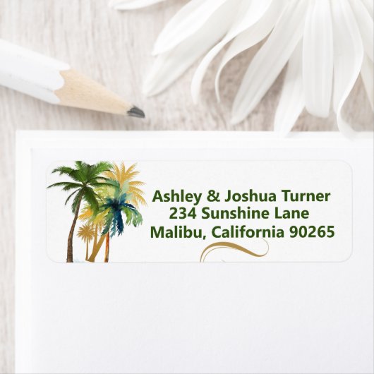 Palm Trees Beach Rücksendeadresse (Insitu)