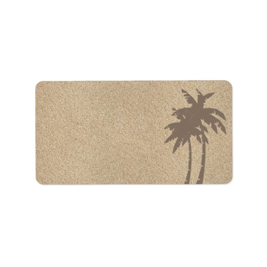Palm Trees & Beach Sand Address Label Adressaufkleber (Vorne)