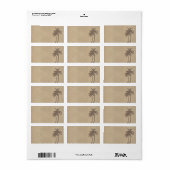 Palm Trees & Beach Sand Address Label Adressaufkleber (Vorne)