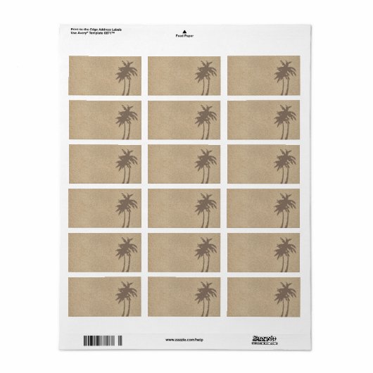 Palm Trees & Beach Sand Address Label Adressaufkleber (Vorne)