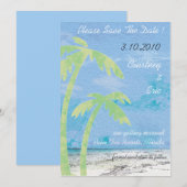 Palm Trees - Beach Save the Date Cards (Vorne/Hinten)