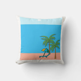 Palm Trees Beach Scene Square Throw Pillow – Coas Kissen