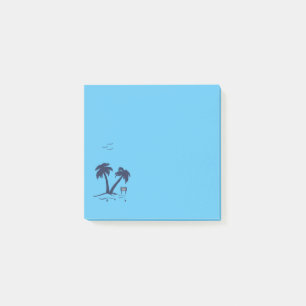 Palm Trees Beach Sky Blue Post-it Klebezettel