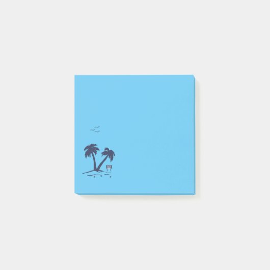 Palm Trees Beach Sky Blue Post-it Klebezettel (Vorderseite)