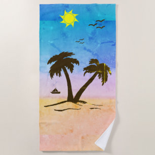 Palm Trees Beach Strandtuch
