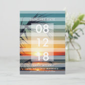 Palm Trees Beach Sunset Foto Speichern Sie die Dat Save The Date (Stehend Vorderseite)