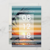 Palm Trees Beach Sunset Foto Speichern Sie die Dat Save The Date (Vorne/Hinten)