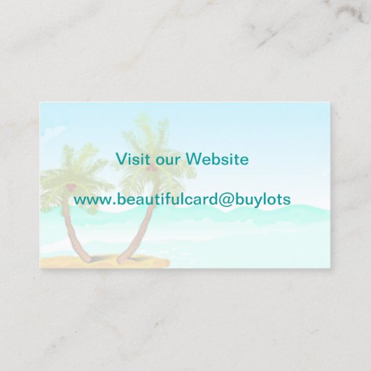 Palm Tree's Beach Template-Change Text Visitenkarte (Rückseite)