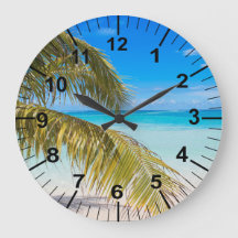 Palm Trees Beach Theme Wall Clock