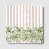 Palm Trees Beige Stripes Beach House Gästebuch (Rückseite)
