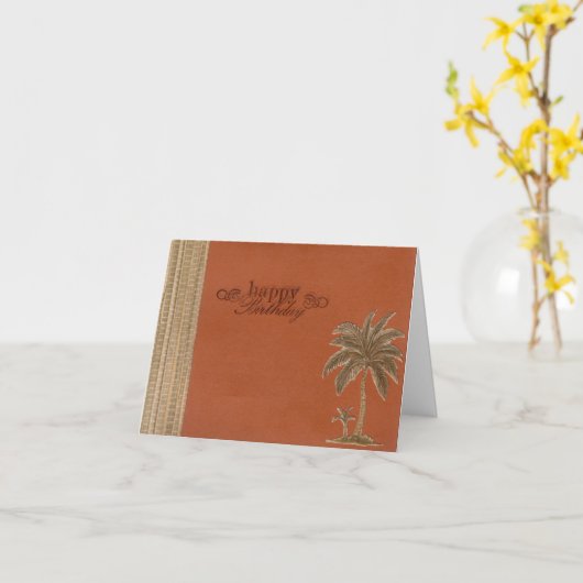 Palm Trees Birthday Card Karte (Gelbe Blume)