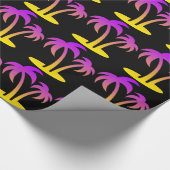 Palm Trees Black Wrapping Paper Geschenkpapier (Ecke)