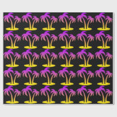 Palm Trees Black Wrapping Paper Geschenkpapier (Flach)
