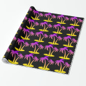 Palm Trees Black Wrapping Paper Geschenkpapier (Ungerollt)