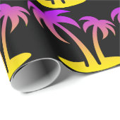 Palm Trees Black Wrapping Paper Geschenkpapier (Rolleneckpunkt)