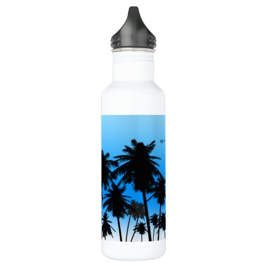 Palm Trees Blue Beach Tropical Theme Edelstahlflasche (Links)