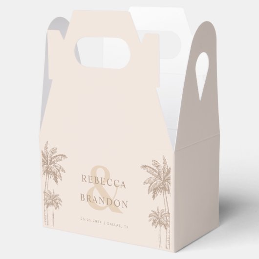 Palm Trees Boho Fall Beach Names Wedding Geschenkschachtel (Geöffnet)