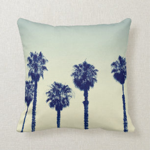 Palm Trees California Retro Throw Kissen