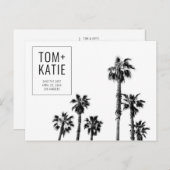 Palm Trees California Wedding Save the Date Postkarte (Vorne/Hinten)