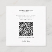 Palm Trees Coastal Beach Sunrise Registry QR Code Quadratische Visitenkarte (Rückseite)